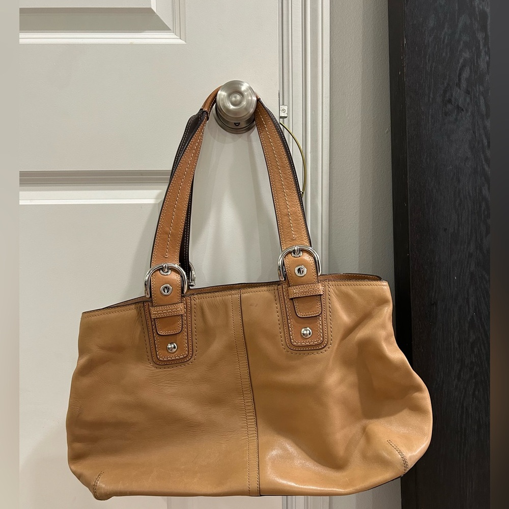 Vintage Leather Coach Shopper Bag